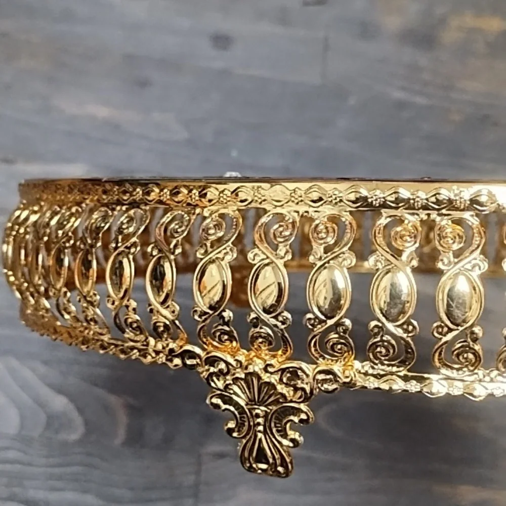 Turkish Coffee Middle East Gold Blue Floral Tray